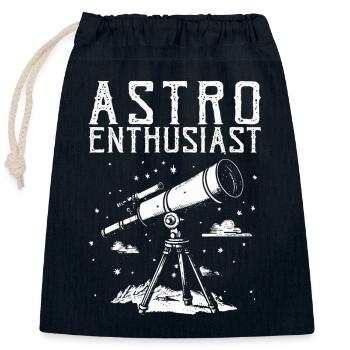 Space Photography Stargazing Telescope Astronomy - Closable cotton gift bag (25x30cm) - navy - Front