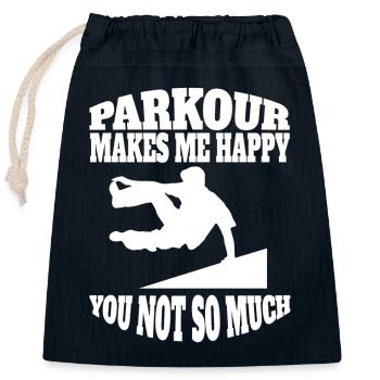 Parkour Runner cadeau Sports extrêmes Parkour Runner - Sac cadeau en coton avec cordon (25 x 30 cm) - bleu marine - Devant