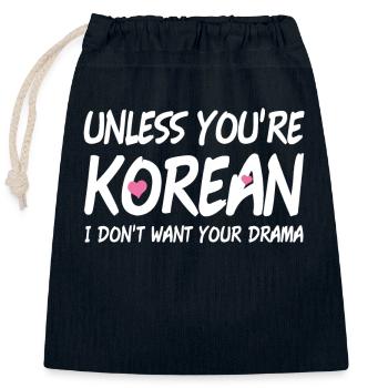 K-Drama K-Pop Fan Gift Korean - Closable cotton gift bag (25x30cm) - navy - Front