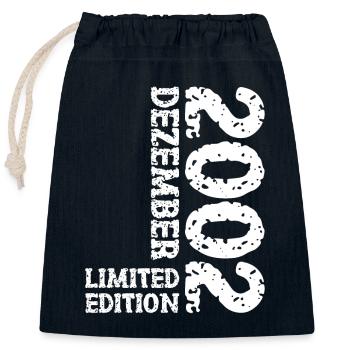 2002 December Limited Edition 21st Birthday Decoration - Closable cotton gift bag (25x30cm) - navy - Front
