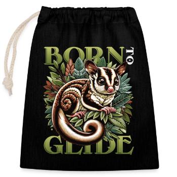 Australian Sugar Glider Short-headed Gliders - Closable cotton gift bag (25x30cm) - black - Front