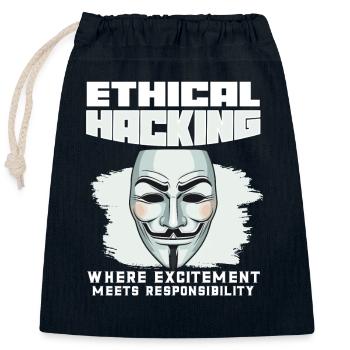 Analyste en piratage éthique Cybersécurité éthique - Sac cadeau en coton avec cordon (25 x 30 cm) - bleu marine - Devant