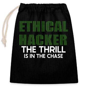 Analyste en piratage éthique Cybersécurité éthique - Sac cadeau en coton avec cordon (25 x 30 cm) - noir - Devant