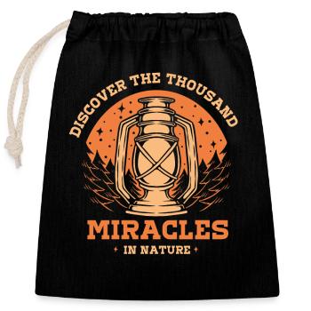 Découvrez les mille miracles de la nature - Sac cadeau en coton avec cordon (25 x 30 cm) - noir - Devant