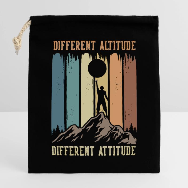 Altitude différente, attitude différente Sac cadeau en coton avec cordon (25 x 30 cm)