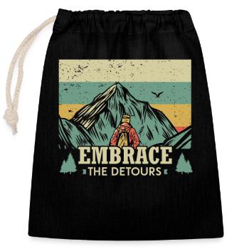 Embrassez les détours - Sac cadeau en coton avec cordon (25 x 30 cm) - noir - Devant