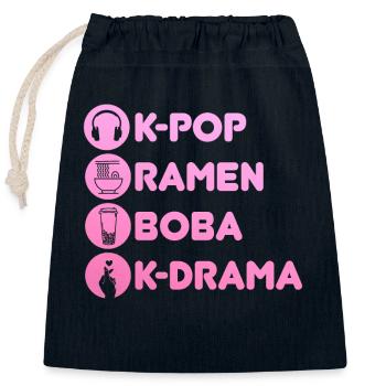 K-Pop-Fan Geschenk Koreanische Popmusik - Verschließbarer Geschenkbeutel aus Baumwolle (25x30cm) - Navy - Vorne