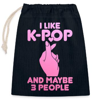K-Pop-Fan Geschenk Koreanische Popmusik - Verschließbarer Geschenkbeutel aus Baumwolle (25x30cm) - Navy - Vorne