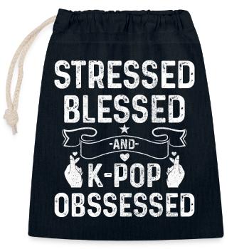 K-Pop-Fan Geschenk Koreanische Popmusik - Verschließbarer Geschenkbeutel aus Baumwolle (25x30cm) - Navy - Vorne