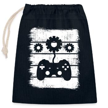 Game Design - Verschließbarer Geschenkbeutel aus Baumwolle (25x30cm) - Navy - Vorne
