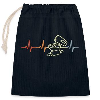 Küchenhelfer Pulsschlag - Verschließbarer Geschenkbeutel aus Baumwolle (25x30cm) - Navy - Vorne