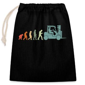 Gabelstaplerfahrer Lagerleiter Lagerist Vintage - Verschließbarer Geschenkbeutel aus Baumwolle (25x30cm) - Schwarz - Vorne