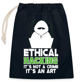 Analyste en piratage éthique Cybersécurité éthique - Sac cadeau en coton avec cordon (25 x 30 cm) - bleu marine - Devant