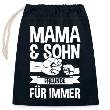 Mutter Muttertag Mama und Sohn - Verschließbarer Geschenkbeutel aus Baumwolle (25x30cm) - Navy - Vorne
