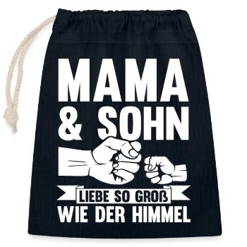 Mutter Muttertag Mama und Sohn - Verschließbarer Geschenkbeutel aus Baumwolle (25x30cm) - Navy - Vorne