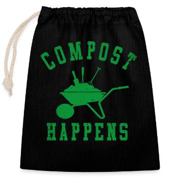 Vermicomposteur Vermicompost Mignon Hommes Femmes Compostage - Sac cadeau en coton avec cordon (25 x 30 cm) - noir - Devant