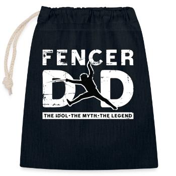 Fencer Dad The Idol The Myth The Sword Fighter - Verschließbarer Geschenkbeutel aus Baumwolle (25x30cm) - Navy - Vorne