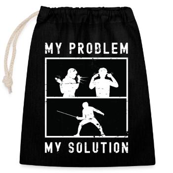 Fencer My Problem My Solution Pictogram Dad Mom - Verschließbarer Geschenkbeutel aus Baumwolle (25x30cm) - Schwarz - Vorne
