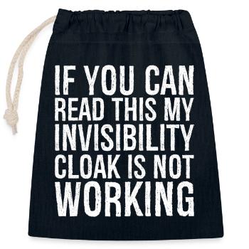 If you can read this invisibility cloak funny - Sac cadeau en coton avec cordon (25 x 30 cm) - bleu marine - Devant