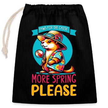 Groundhog Day Enthusiasts 2024, February 2 - Closable cotton gift bag (25x30cm) - black - Front
