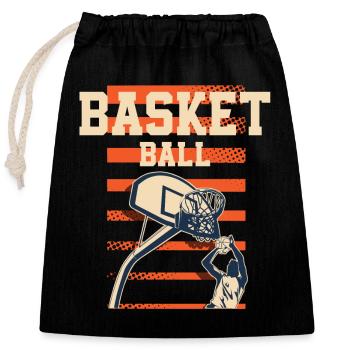 Joueur de basket-ball - Sac cadeau en coton avec cordon (25 x 30 cm) - noir - Devant