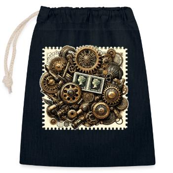 Philately Philatelist Stamp Collecting - Closable cotton gift bag (25x30cm) - navy - Front