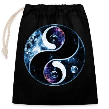 Yin Yang - Closable cotton gift bag (25x30cm) - black - Front
