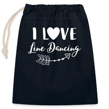 Ich liebe Line Dancing Funny Western Dance Texas - Verschließbarer Geschenkbeutel aus Baumwolle (25x30cm) - Navy - Vorne