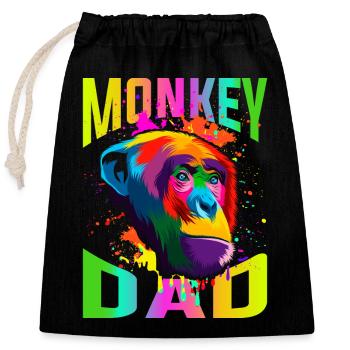 Monkey Father - Closable cotton gift bag (25x30cm) - black - Front