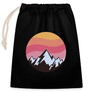 Wilderness Sunset Serenity - Closable cotton gift bag (25x30cm) - black - Front