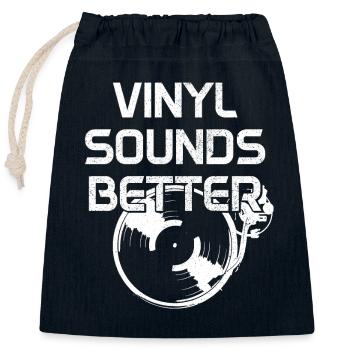 Vinyl Schallplatte Sammler DJ Geschenk - Verschließbarer Geschenkbeutel aus Baumwolle (25x30cm) - Navy - Vorne