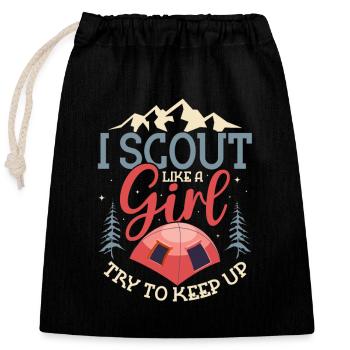 Éclaireuse pionnière : Osez suivre le rythme - Sac cadeau en coton avec cordon (25 x 30 cm) - noir - Devant