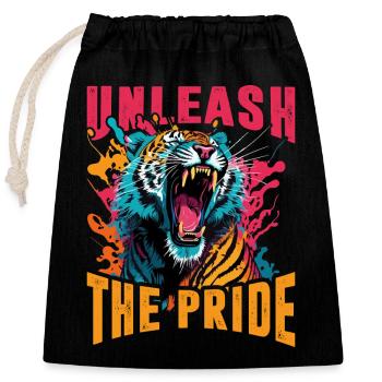 Unleash Pride - Closable cotton gift bag (25x30cm) - black - Front
