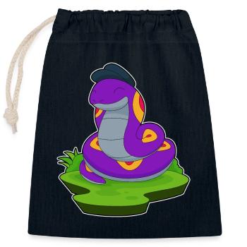 Schlange Hut - Verschließbarer Geschenkbeutel aus Baumwolle (25x30cm) - Navy - Vorne