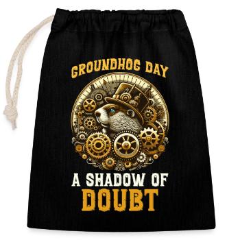 Groundhog Day Enthusiasts 2024, February 2 - Closable cotton gift bag (25x30cm) - black - Front