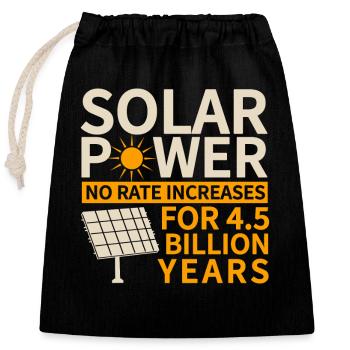 Panneau solaire Énergie solaire Énergie solaire - Sac cadeau en coton avec cordon (25 x 30 cm) - noir - Devant