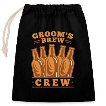 Mariage Brew Bond - Sac cadeau en coton avec cordon (25 x 30 cm) - noir - Devant
