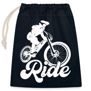 bike bicycle cycle lifestyle healthy transport - Closable cotton gift bag (25x30cm) - navy - Front