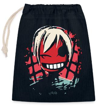 Cartoon Anime Manga Art - Closable cotton gift bag (25x30cm) - navy - Front
