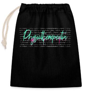 Therapeut Abschluss-Geschenk Physiotherapeutin - Verschließbarer Geschenkbeutel aus Baumwolle (25x30cm) - Schwarz - Vorne