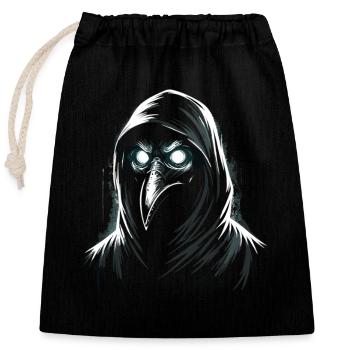 Spooky Halloween Horror Plague Doctor - Closable cotton gift bag (25x30cm) - black - Front