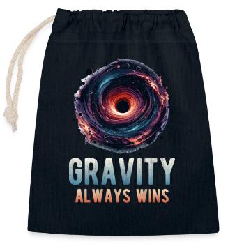 L’art des trous noirs d’astrophysique avec la gravité toujours - Sac cadeau en coton avec cordon (25 x 30 cm) - bleu marine - Devant