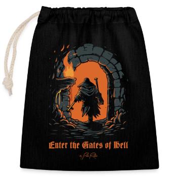 Enter Hell Through the Dungeon - Closable cotton gift bag (25x30cm) - black - Front