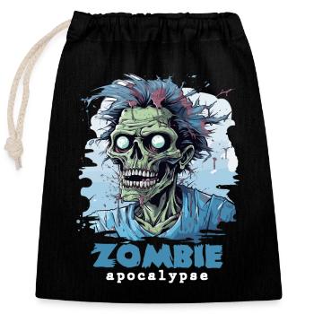 Zombie Apocalypse Zombies Undead Halloween - Closable cotton gift bag (25x30cm) - black - Front