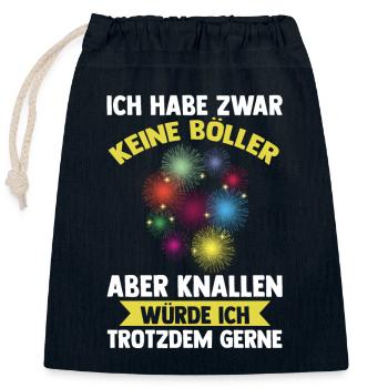 Neujahr Feuerwerk Böller Silvester - Verschließbarer Geschenkbeutel aus Baumwolle (25x30cm) - Navy - Vorne