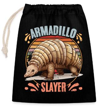 Vintage Armadillo Slayer Awesome Armadillo Hunting - Verschließbarer Geschenkbeutel aus Baumwolle (25x30cm) - Schwarz - Vorne