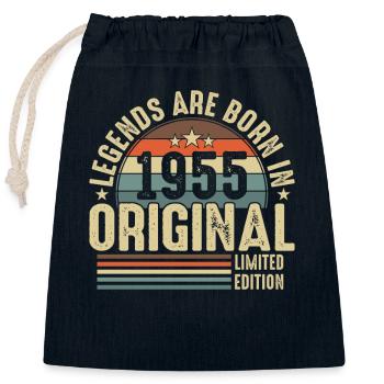Legends are born in 1955 - Closable cotton gift bag (25x30cm) - navy - Front