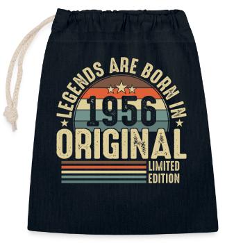 Legends are born in 1956 - Closable cotton gift bag (25x30cm) - navy - Front