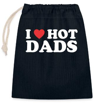 Hot Daddy's Love - Closable cotton gift bag (25x30cm) - navy - Front