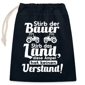 Landwirte und Bauern Demo mit Traktor gegen Ampel - Verschließbarer Geschenkbeutel aus Baumwolle (25x30cm) - Navy - Vorne